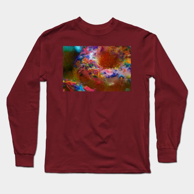 Rainbow Sprinkles Donut Impressionist Painting Long Sleeve T-Shirt by BonBonBunny